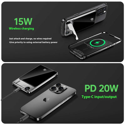 Magsafe Stand Magnetic Wireless Power Bank, Pro Convertible Magnetic Wireless Charging, MagSafe Charger Stand for Apple, Kickstand MagSafe Battery Pack, MagSafe power bank, magnetic wireless chargers, 